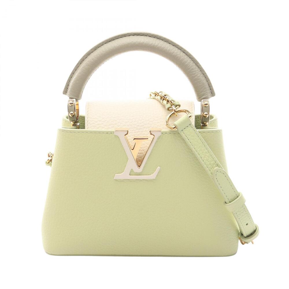 Louis Vuitton Capucines Handbag Leather Green White
